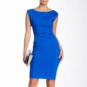 DVF Diane von Furstenberg Jori blue sheath dress knit shift sleeveless new 12